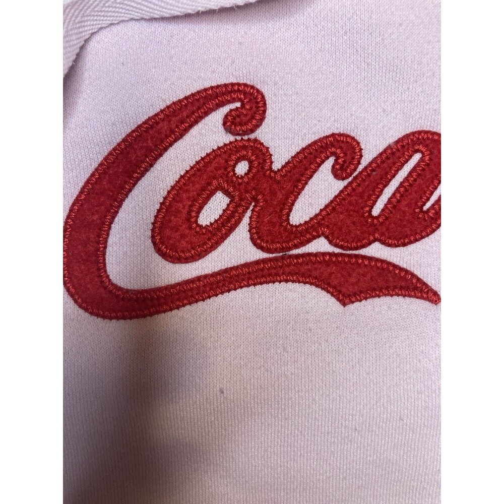 Coca-Cola W Sz XXL Pink Hoodie Oversized Retro Red Stitched Felt Logo Coquette - Picture 3 of 16